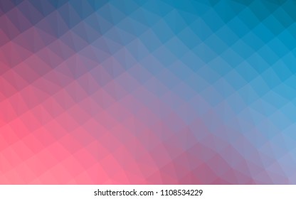 Light Blue, Red vector blurry hexagon template. Shining illustration, which consist of triangles. The completely new template can be used for your brand book.