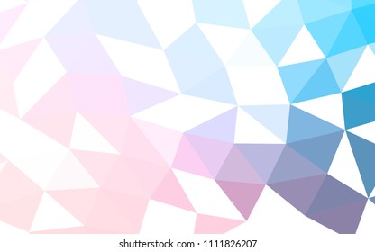 Light Blue, Red vector blurry hexagon blurry triangle. A completely new color illustration in a vague style. The elegant pattern can be used as part of a brand book.