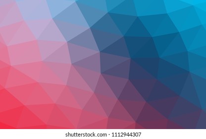 Light Blue, Red vector blurry hexagon blurry triangle. A completely new color illustration in a vague style. A new texture for your design.