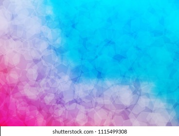 Light Blue, Red vector blurry hexagon pattern. Modern geometrical abstract illustration with gradient. Brand new design for your business.