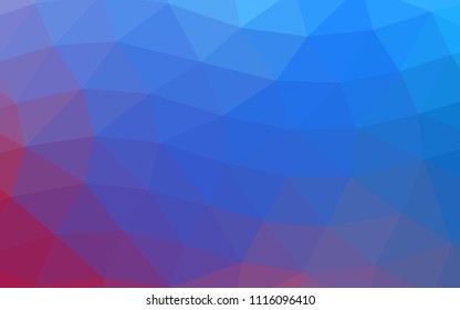 Light Blue, Red vector blurry hexagon blurry triangle. A vague abstract illustration with gradient. The template can be used as a background for cell phones.