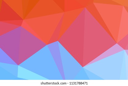 Light Blue, Red vector blurry triangle template. Geometric illustration in Origami style with gradient.  That pattern can be used as a part of a brand book.