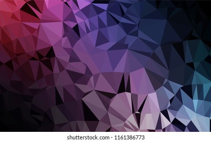 Light Blue, Red vector blurry hexagon pattern. Shining illustration, which consist of triangles. Brand new style for your business design.