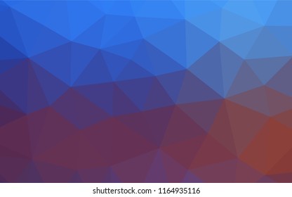 Light Blue, Red vector blurry hexagon template. Colorful illustration in abstract style with gradient. Triangular pattern for your business design.