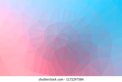 Light Blue, Red vector blurry hexagon pattern. Geometric illustration in Origami style with gradient.  Brand new design for your business.