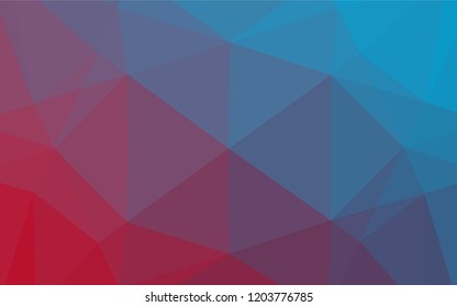 Light Blue, Red vector blurry hexagon pattern. An elegant bright illustration with gradient. The polygonal design can be used for your web site.