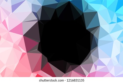 Light Blue, Red vector blurry hexagon template. Modern geometrical abstract illustration with gradient. A new texture for your design.