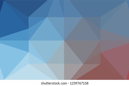 Light Blue, Red vector blurry hexagon texture. Triangular geometric sample with gradient.  A completely new template for your business design.