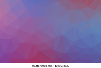 Light Blue, Red vector blurry hexagon texture. Brand new colored illustration in blurry style with gradient. Triangular pattern for your business design.