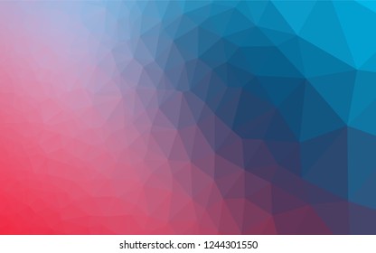 Light Blue, Red vector blurry hexagon texture. Creative illustration in halftone style with gradient. The template can be used as a background for cell phones.