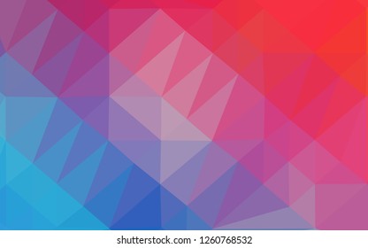 Light Blue, Red vector blurry triangle template. Shining illustration, which consist of triangles. New texture for your design.