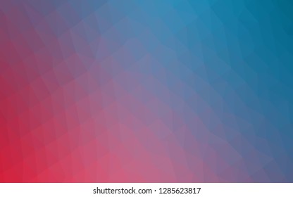 Light Blue, Red vector blurry triangle pattern. Glitter abstract illustration with an elegant design. Brand new style for your business design.