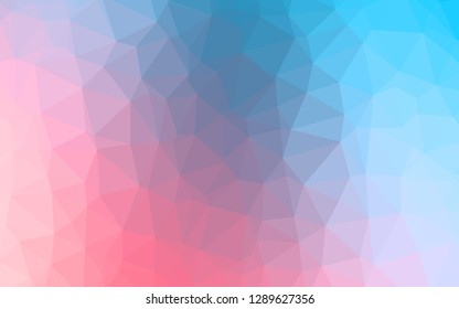 Light Blue, Red vector blurry triangle pattern. Colorful illustration in Origami style with gradient.  Completely new design for your business.