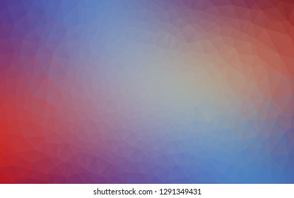 Light Blue, Red vector blurry triangle texture. Colorful illustration in Origami style with gradient.  Brand new design for your business.