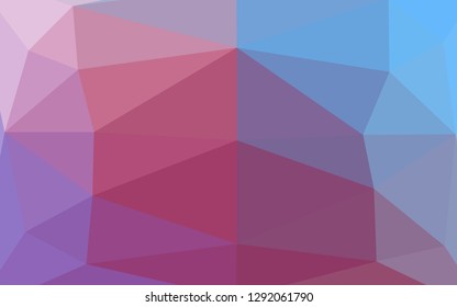 Light Blue, Red vector blurry triangle pattern. A vague abstract illustration with gradient. Polygonal design for your web site.