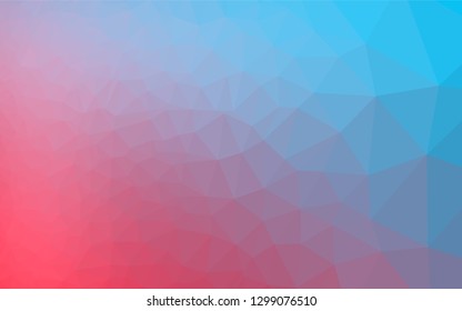 Light Blue, Red vector blurry hexagon pattern. Geometric illustration in Origami style with gradient.  Brand new design for your business.