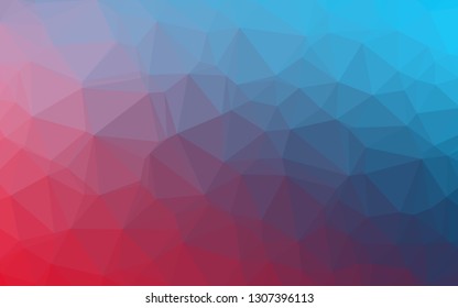 Light Blue, Red vector blurry triangle pattern. A completely new color illustration in a vague style. Polygonal design for your web site.