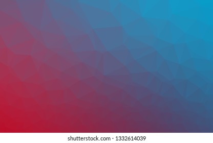 Light Blue, Red vector blurry triangle texture. Shining illustration, which consist of triangles. The best triangular design for your business.