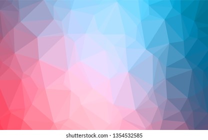 Light Blue, Red vector blurry hexagon template. Creative geometric illustration in Origami style with gradient. The template can be used as a background for cell phones.
