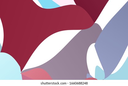 Light Blue, Red vector blurry arched pattern. A sample with blurred shapes. The best blurred design for your business.