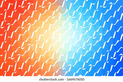 Diseño de fondo triangular azul claro, rojo vectorial. Fondo geométrico en estilo Origami con degradado.