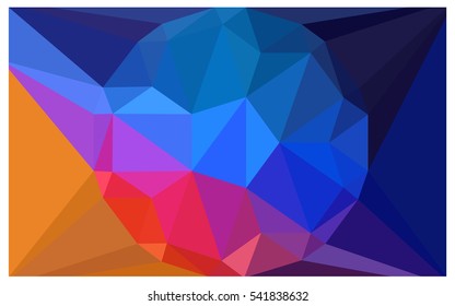 Light Blue Red vector blurry triangle background design. Geometric background in Origami style with gradient. 