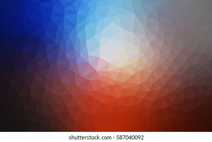 Light Blue, Red vector blurry triangle background design. Geometric background in Origami style with gradient. 