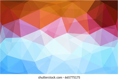 Light Blue, Red vector blurry triangle background design. Geometric background in Origami style with gradient. 