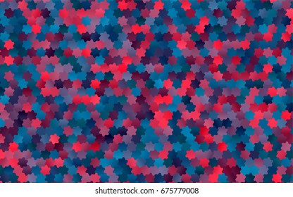 Light Blue, Red vector blurry hexagon background design. Geometric background in Origami style with gradient. 