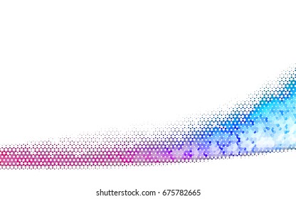 Light Blue, Red vector blurry hexagon background design. Geometric background in Origami style with gradient. 