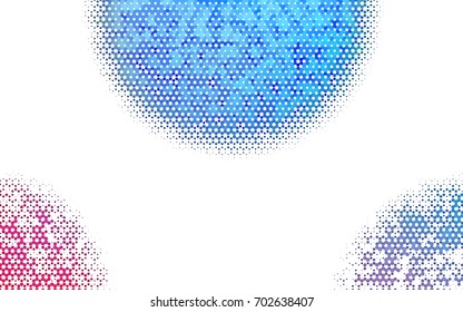Light Blue, Red vector blurry hexagon background design. Geometric background in Origami style with gradient. 