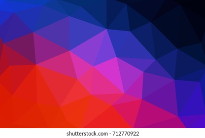 Light Blue, Red vector blurry triangle background design. Geometric background in Origami style with gradient. 