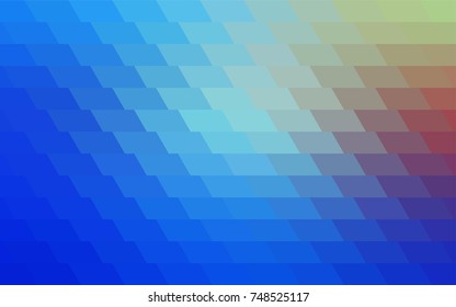 Light Blue, Red vector blurry rectangular background. Geometric background in square style with gradient. The pattern can be used for brand-new background.
