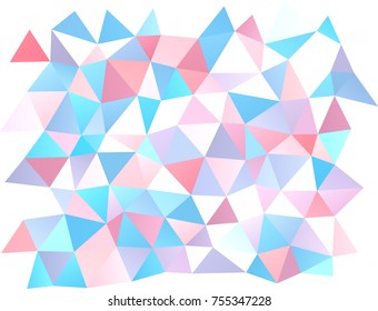 Light Blue, Red vector blurry triangle pattern. Creative illustration in halftone style with gradient. A completely new template for your business design.