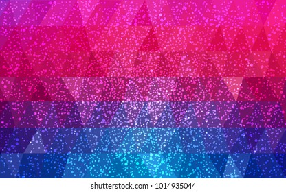 Light Blue, Red vector christmas postcard low polygon background. Illustration consisting of triangles. Abstract triangular polygonal origami or crystal design of New Year celebration.