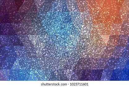 Light Blue, Red vector christmas postcard low polygon background. Illustration consisting of triangles. Abstract triangular polygonal origami or crystal design of New Year celebration.