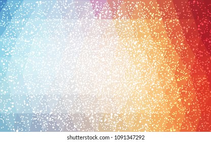 Light Blue, Red vector christmas polygon background. Low poly Illustration consisting of triangles with snowflakes. Texture background of New Year celebration.