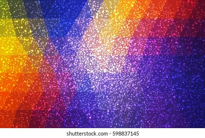 Light Blue, red vector christmas postcard low polygon background. Illustration consisting of triangles. Abstract triangular polygonal origami or crystal design of New Year celebration.