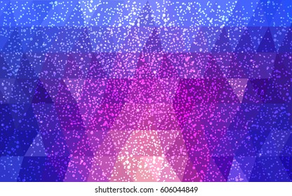 Light Blue, Red vector christmas postcard low polygon background. Illustration consisting of triangles. Abstract triangular polygonal origami or crystal design of New Year celebration.