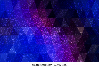 Light Blue, Red vector christmas postcard low polygon background. Illustration consisting of triangles. Abstract triangular polygonal origami or crystal design of New Year celebration.