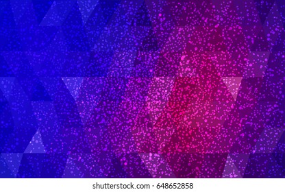 Light Blue, Red vector christmas postcard low polygon background. Illustration consisting of triangles. Abstract triangular polygonal origami or crystal design of New Year celebration.
