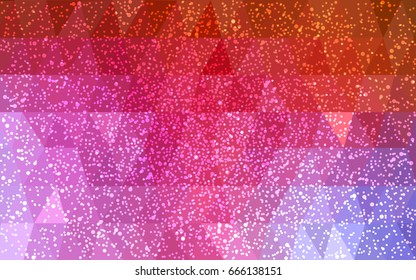 Light Blue, Red vector christmas polygon background. Low poly Illustration consisting of triangles with snowflakes. Texture background of New Year celebration.