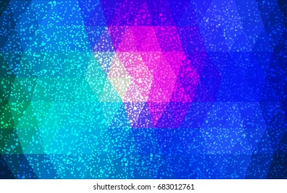 Light Blue, Red vector christmas postcard low polygon background. Illustration consisting of triangles. Abstract triangular polygonal origami or crystal design of New Year celebration.