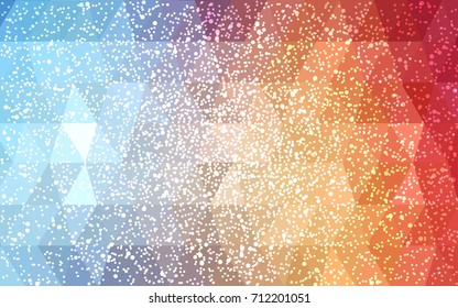 Light Blue, Red vector christmas postcard low polygon background. Illustration consisting of triangles. Abstract triangular polygonal origami or crystal design of New Year celebration.