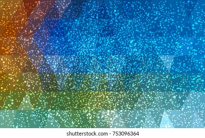 Light Blue, Red vector christmas postcard low polygon background. Illustration consisting of triangles. Abstract triangular polygonal origami or crystal design of New Year celebration.