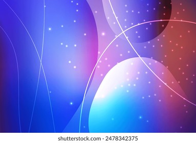 Light Blue, Red vector Circles, lines with colorful gradient on abstract background. Modern abstract illustration with colorful water drops. Simple design for your web site.