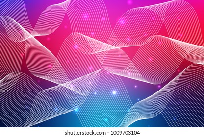 Light Blue, Red vector cover with happy holiday ribbons. Modern geometrical abstract illustration with carnival ribbons. The pattern can be used for new year ad, booklets.
