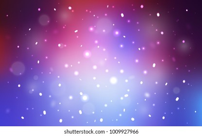 Light Blue, Red vector cover with beautiful snowflakes. Modern geometrical abstract illustration with crystals of ice. New year design for your business advert.