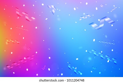 Light Blue, Red vector cover with happy holiday ribbons.
