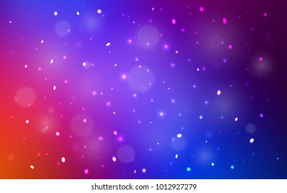 Light Blue, Red vector cover with beautiful snowflakes. Decorative shining illustration with snow on abstract template. The pattern can be used for new year leaflets.